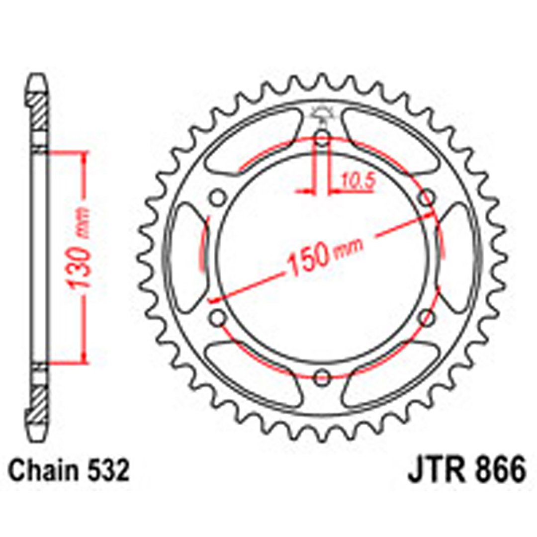 JT Rear Sprockets R/W 866-43T YAM [863]