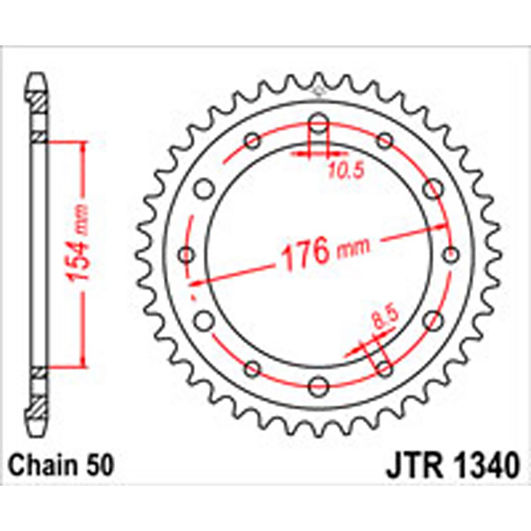 JT Rear Sprockets R/W 1340-44