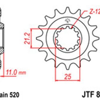 JT Gear Box Sprockets G/B 824-14SC