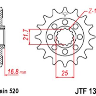 JT Gear Box Sprockets G/B 1373-16