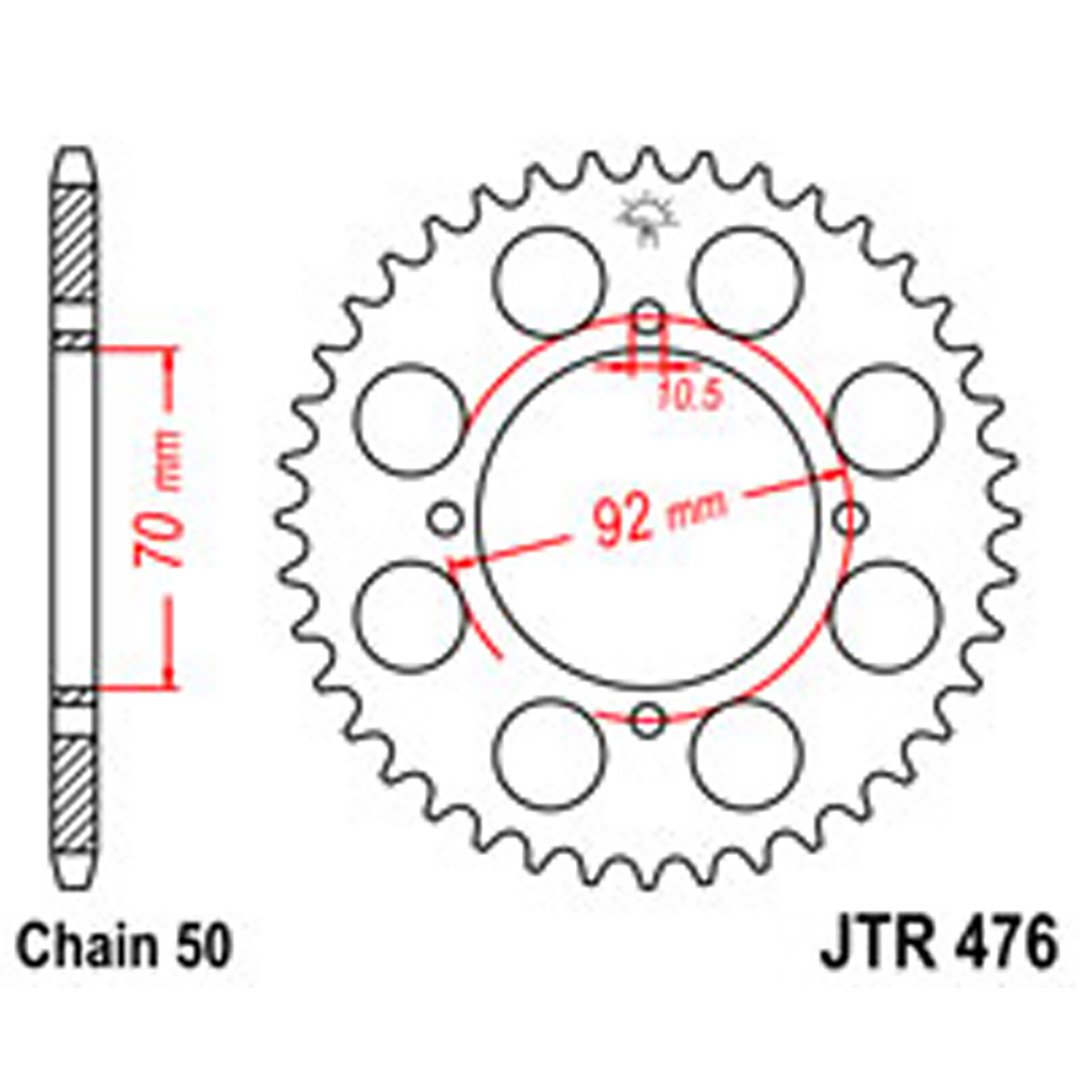 JT Rear Sprockets R/W 476-44T KAW