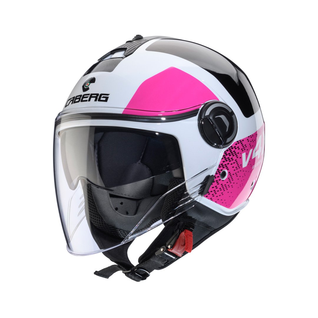 Caberg Riviera V4X Alpha White/Black/Fuchsia Helmet Special Order