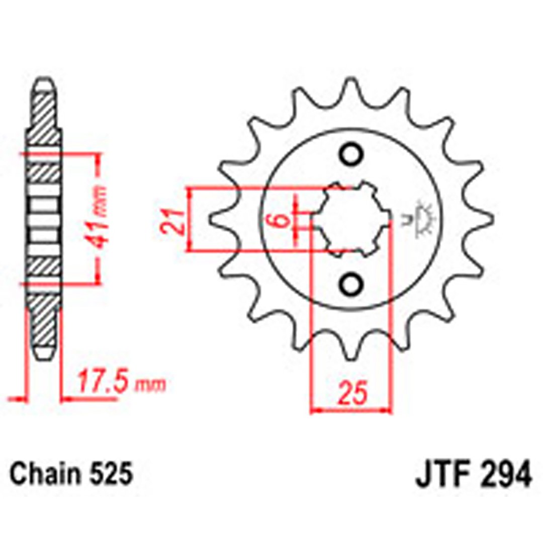 JT Gear Box Sprockets G/B 294-15T HON [284]