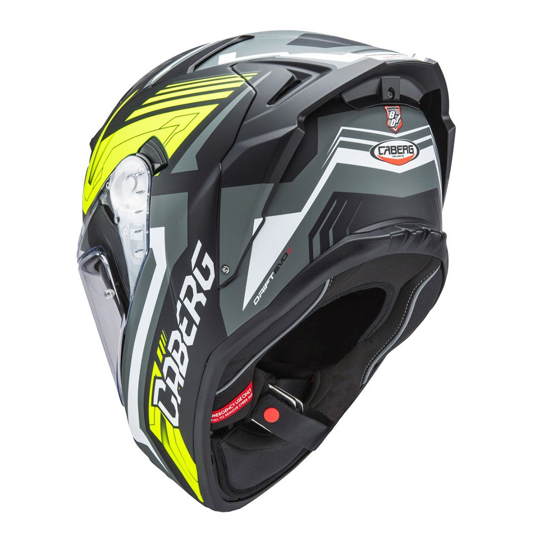 Caberg Drift Evo II Jarama Matt Black/Grey/Yellow/Fluo Helmet - Image 3
