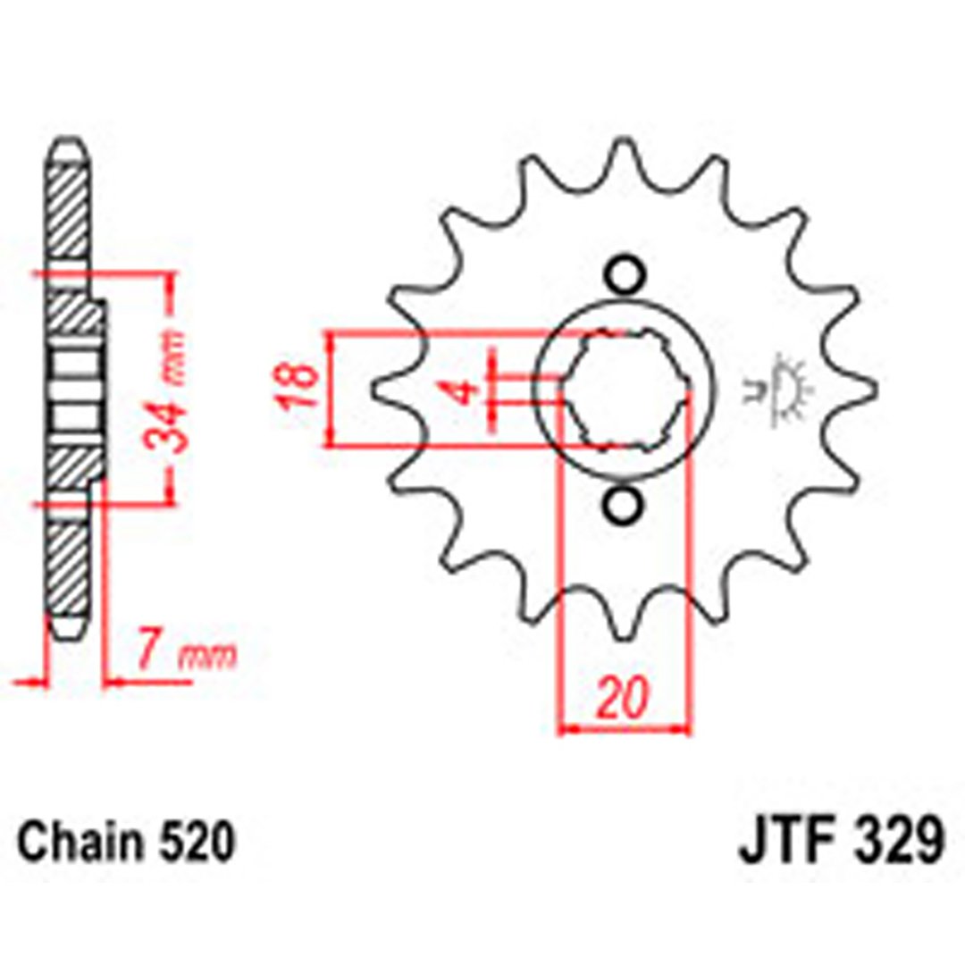JT Gear Box Sprockets G/B 329-14T HON