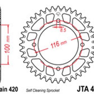 JT Rear Sprockets R/W 461-51SC Alloy