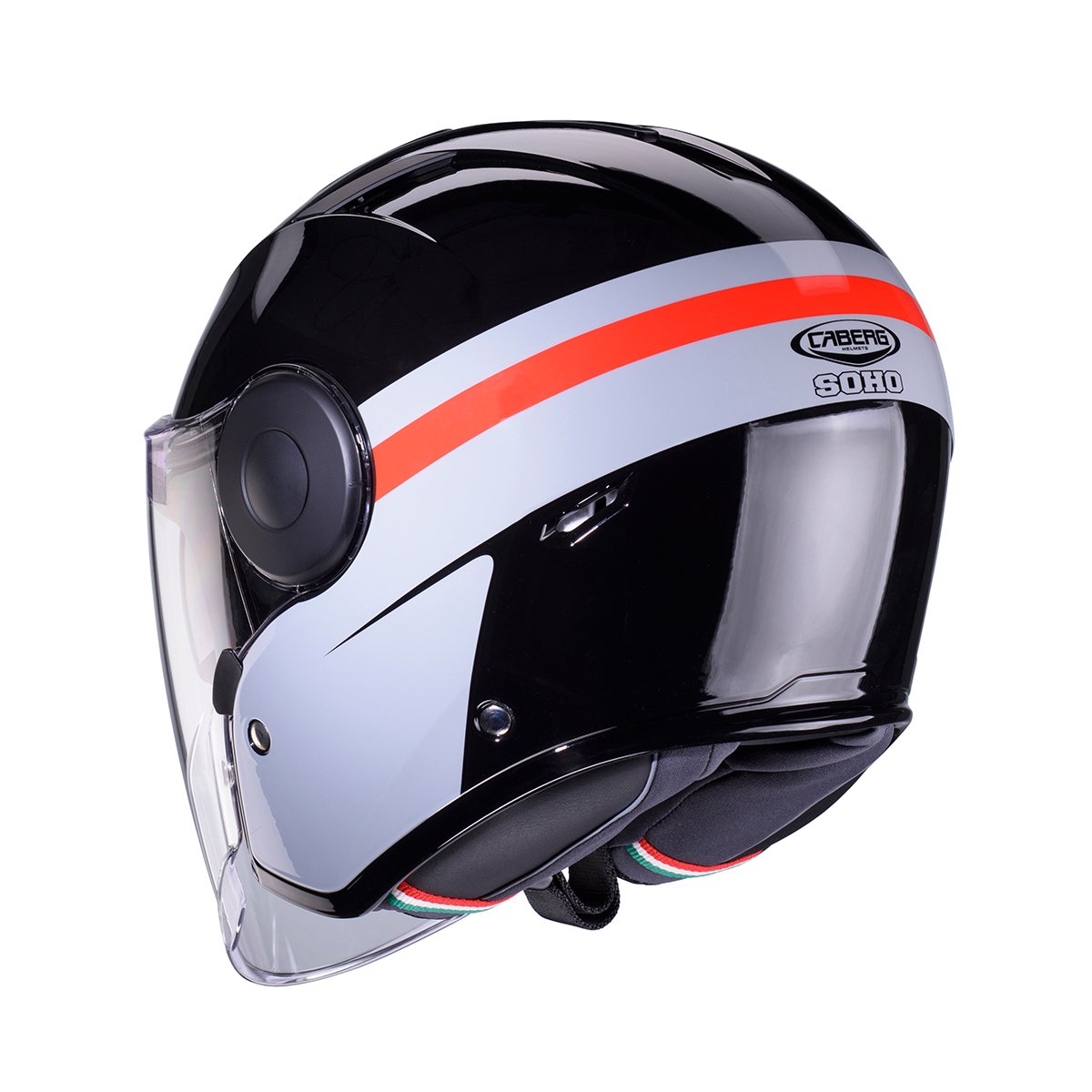 Caberg Soho Zephir Black/Grey/Red - Image 3
