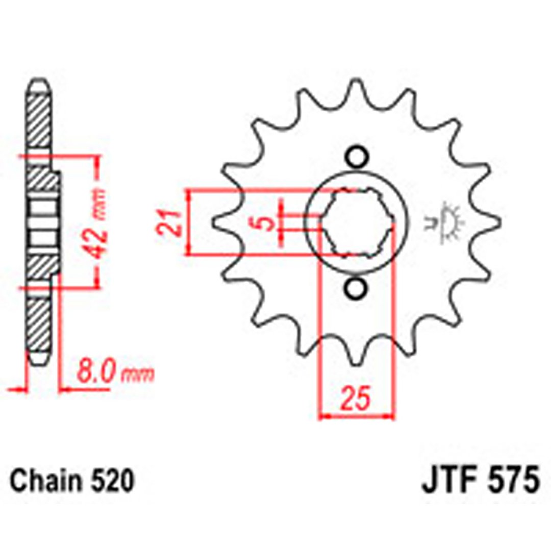 JT Gear Box Sprockets G/B 575-15T YAM