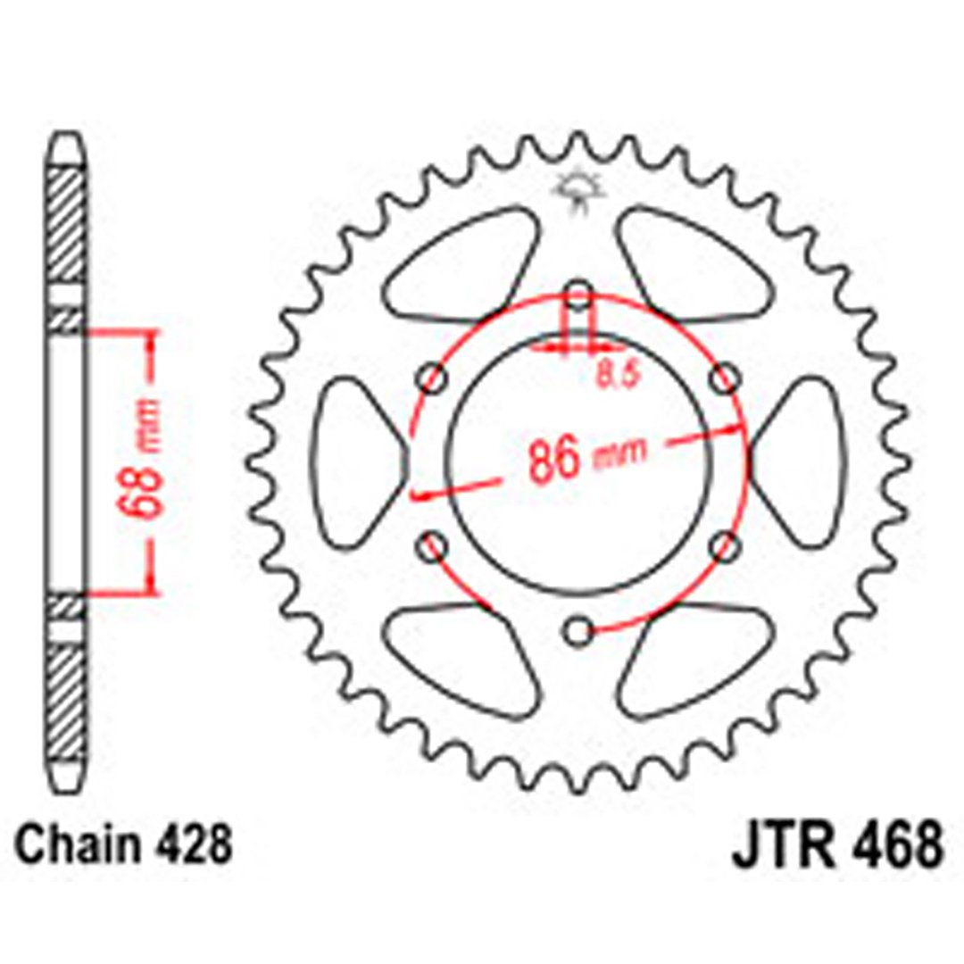 JT Rear Sprockets R/W 468-36T KAW
