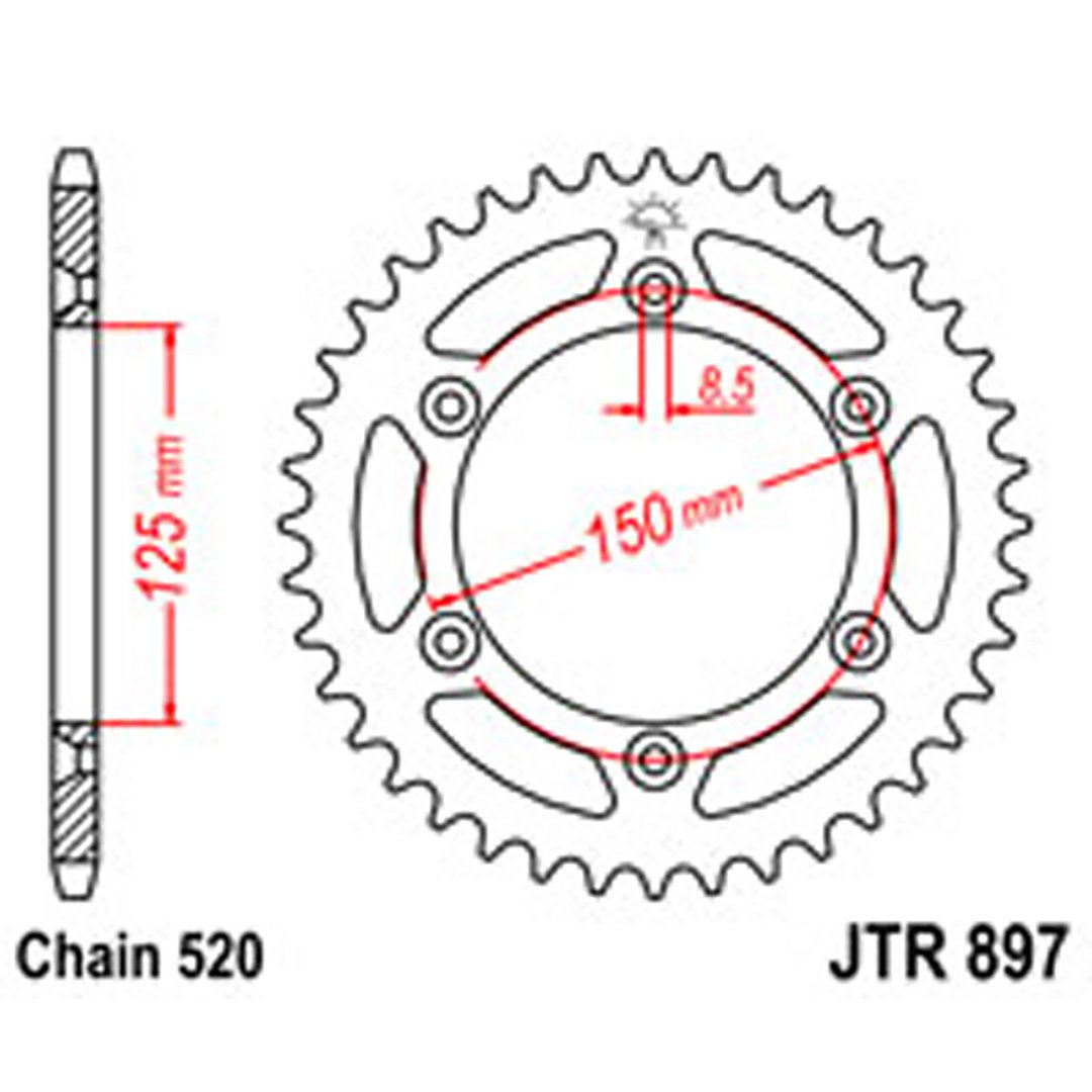 JT Rear Sprockets R/W 897-52 [899]