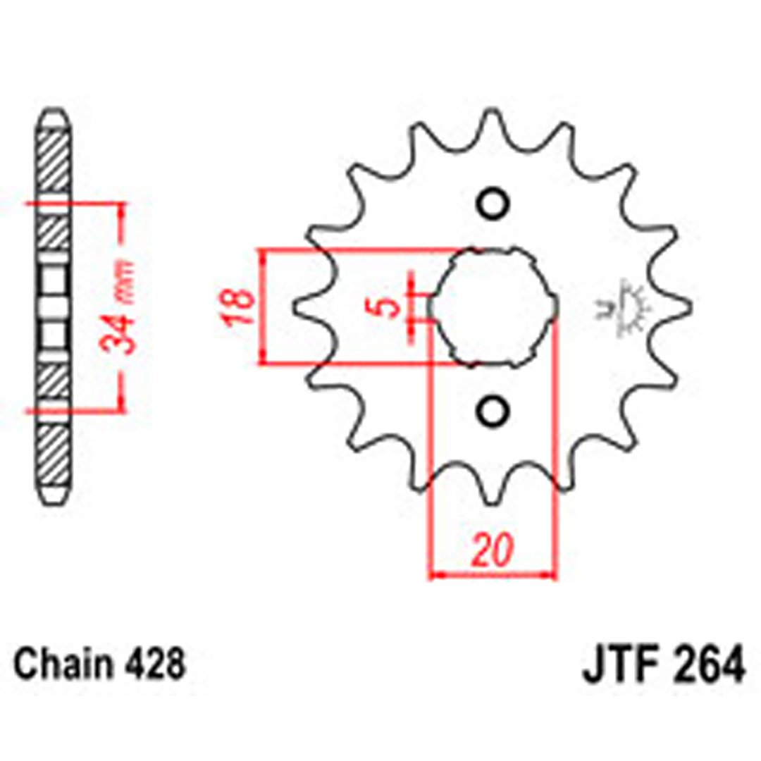 JT Gear Box Sprockets G/B 264-14T HON