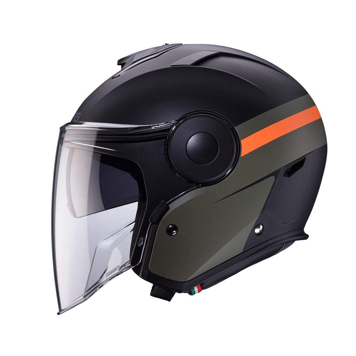 Caberg Soho Zephir Matt Black/Military Green/Orange - Image 2