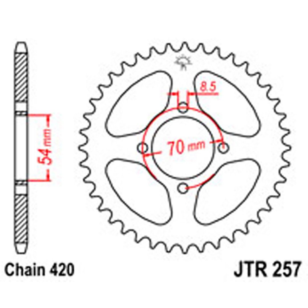 JT Rear Sprockets R/W 257-36T HON