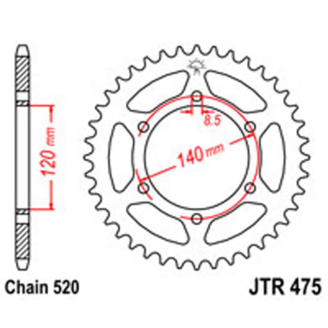 JT Rear Sprockets R/W 475-44T KAW