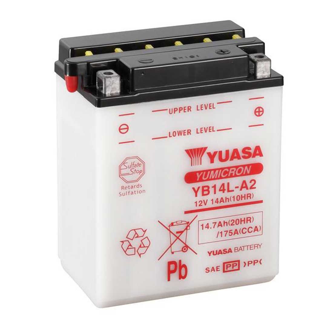Yuasa Batteries YB14L-A2 (CP) With Acid