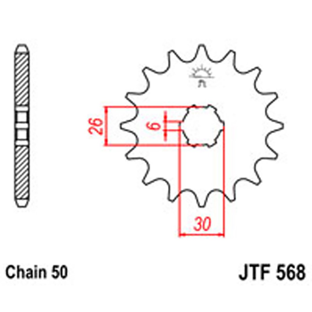 JT Gear Box Sprockets G/B 568-17T YAM